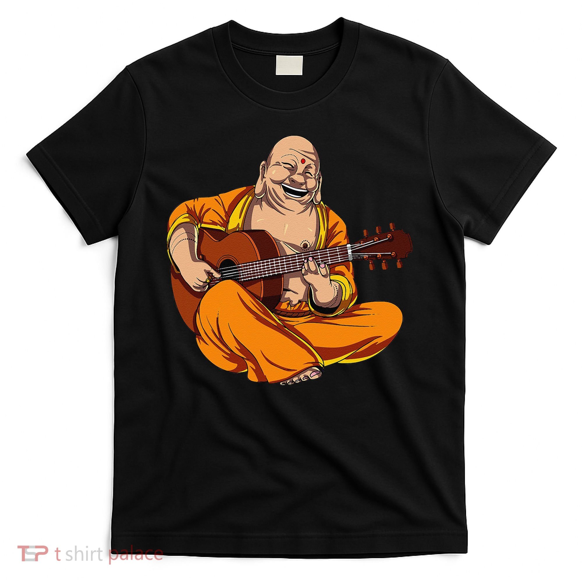 Buddha Playing Guitar Zen Yoga Meditation Funny Namaste T-Shirt