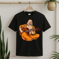 Buddha Playing Guitar Zen Yoga Meditation Funny Namaste T-Shirt thumb 2