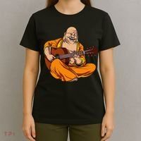 Buddha Playing Guitar Zen Yoga Meditation Funny Namaste T-Shirt thumb 4