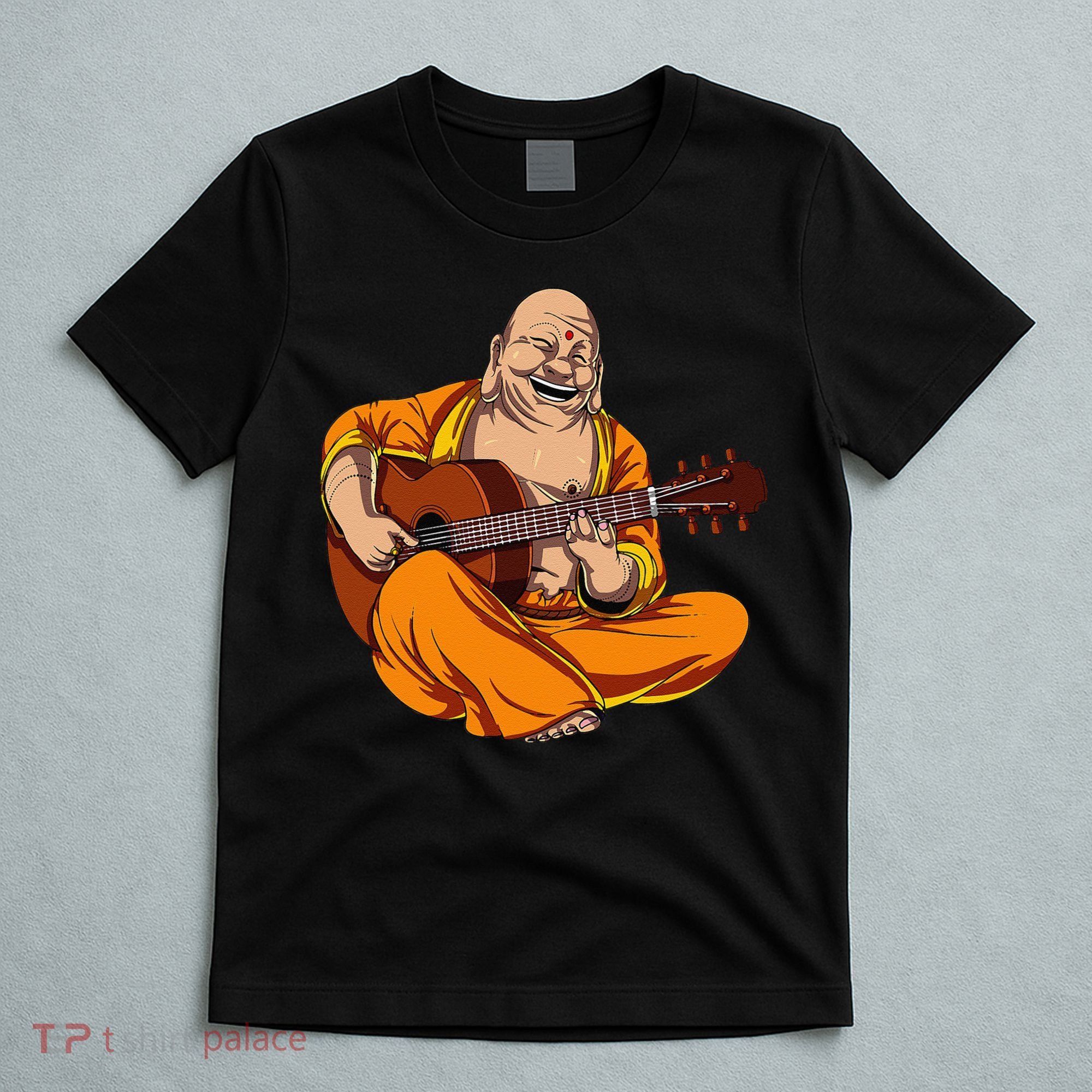 Buddha Playing Guitar Zen Yoga Meditation Funny Namaste T-Shirt
