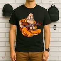Buddha Playing Guitar Zen Yoga Meditation Funny Namaste T-Shirt thumb 6
