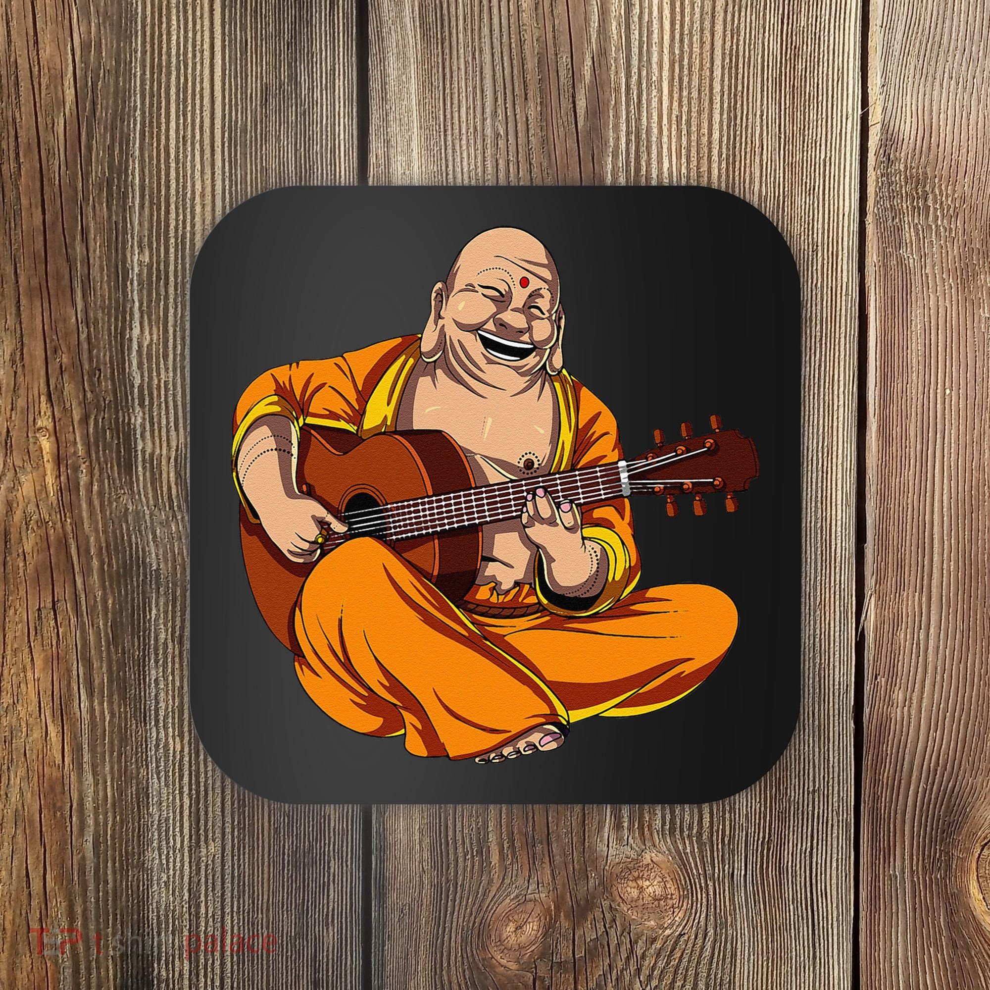 Buddha Playing Guitar Zen Yoga Meditation Funny Namaste Coaster