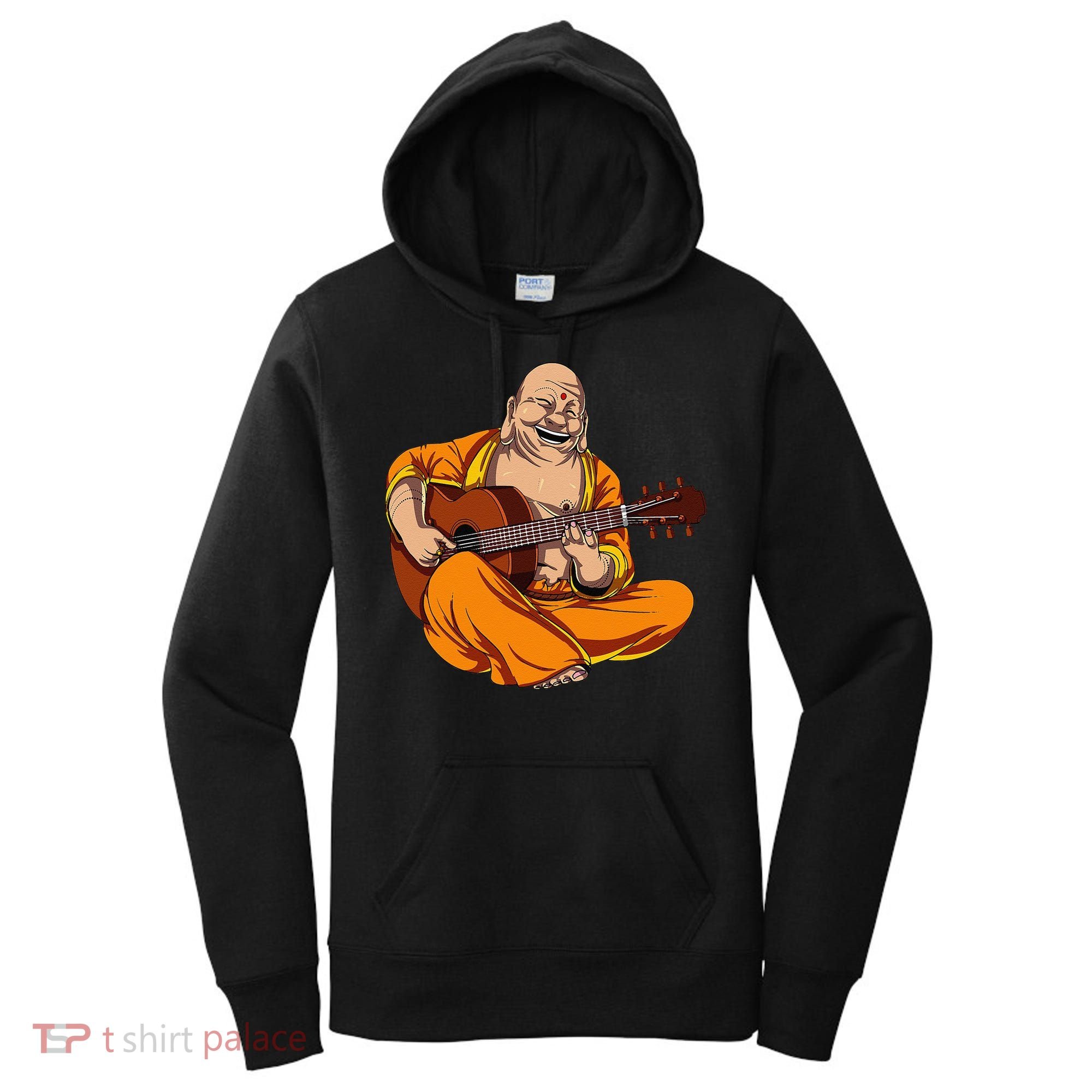 Buddha Playing Guitar Zen Yoga Meditation Funny Namaste Women's Hoodie