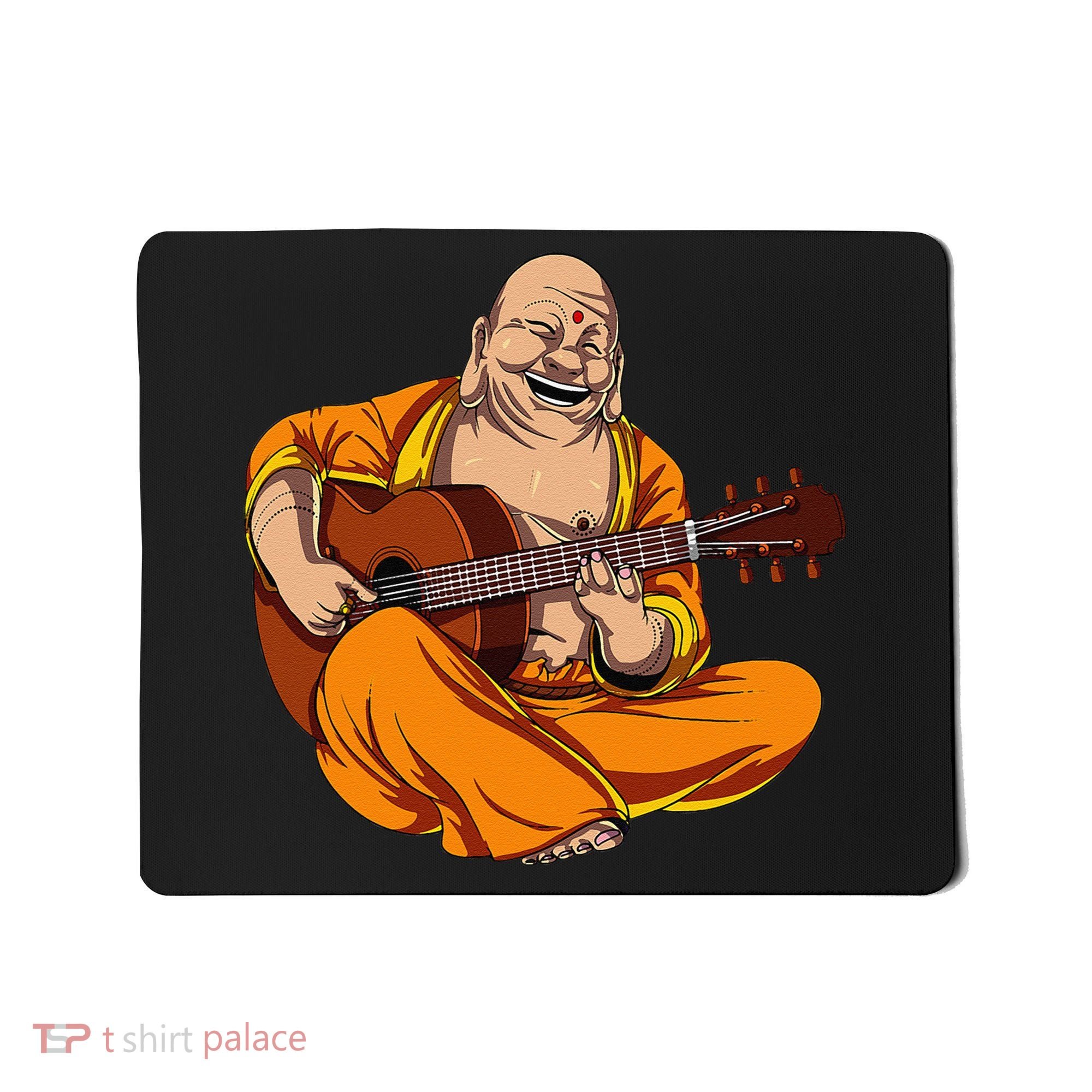 Buddha Playing Guitar Zen Yoga Meditation Funny Namaste Mousepad