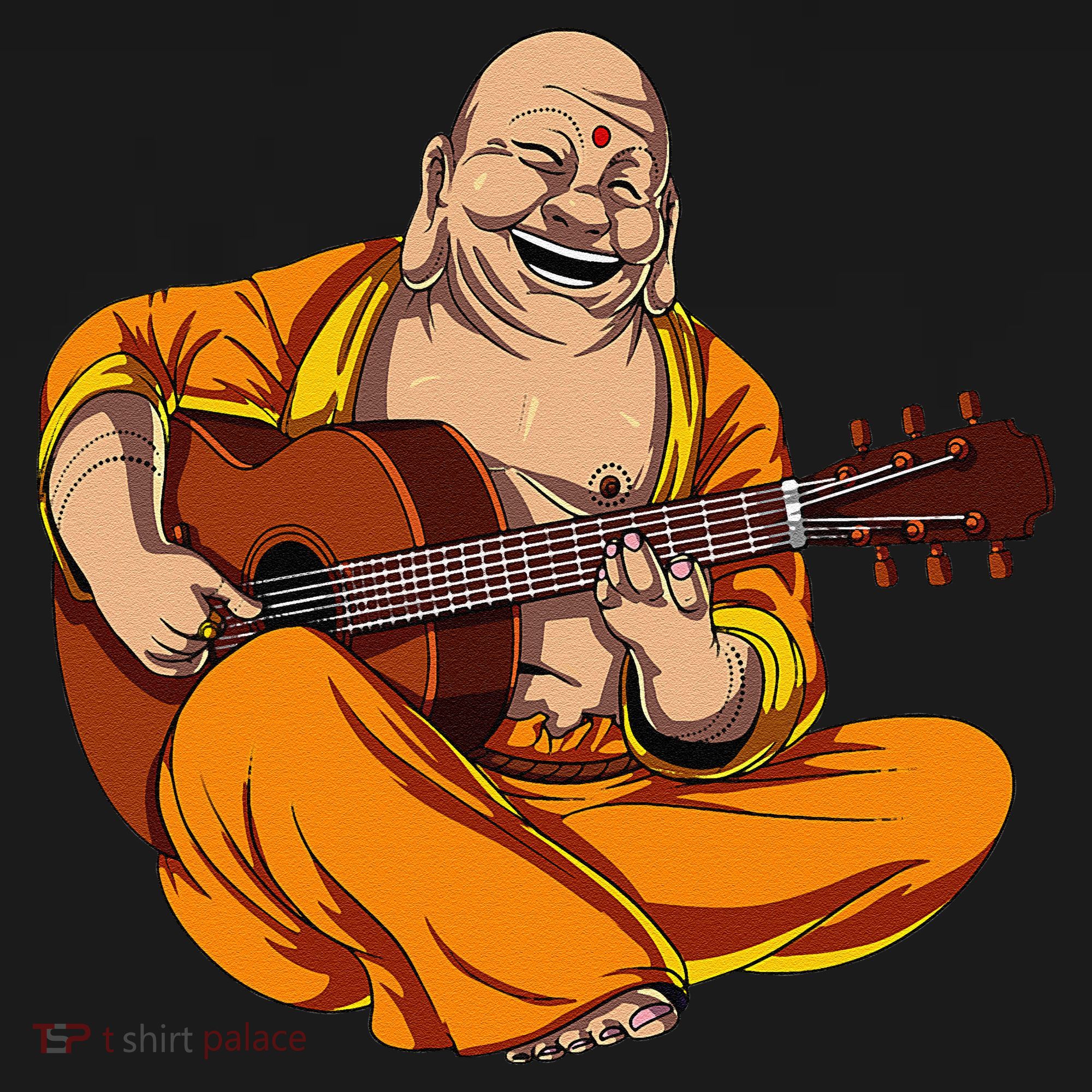 Buddha Playing Guitar Zen Yoga Meditation Funny Namaste Mousepad