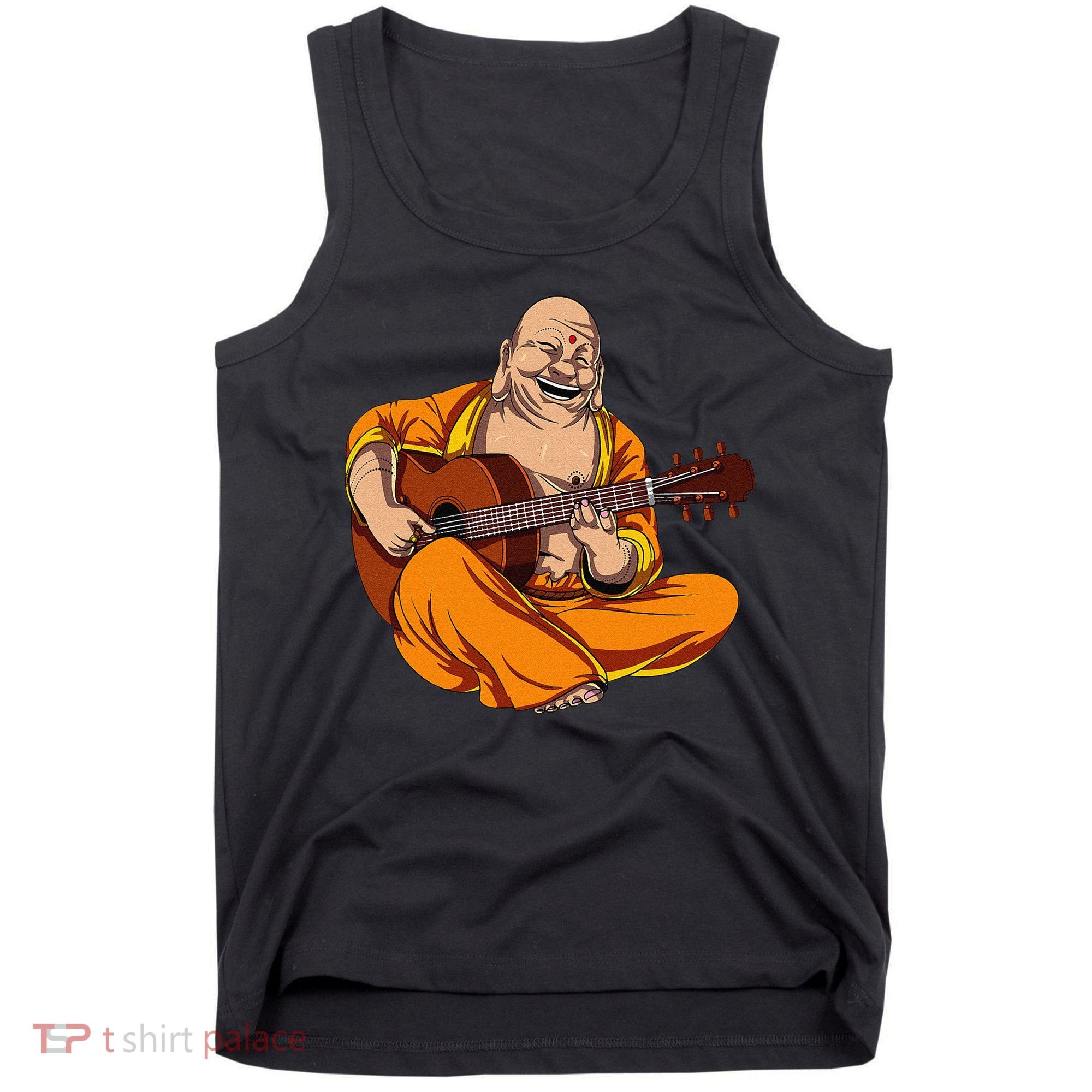 Buddha Playing Guitar Zen Yoga Meditation Funny Namaste Tank Top