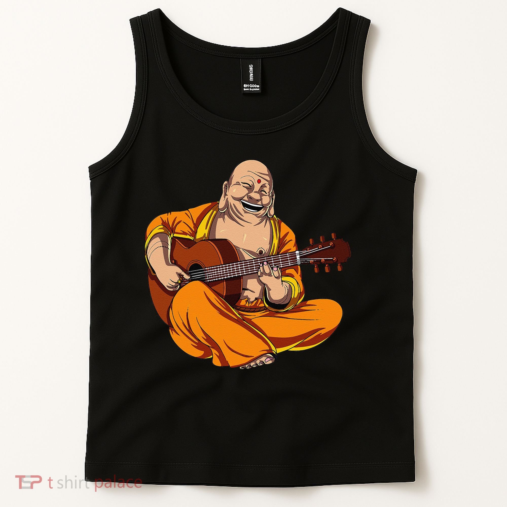 Buddha Playing Guitar Zen Yoga Meditation Funny Namaste Tank Top