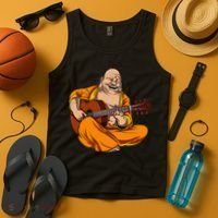 Buddha Playing Guitar Zen Yoga Meditation Funny Namaste Tank Top thumb 4