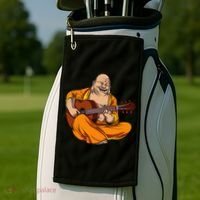 Buddha Playing Guitar Zen Yoga Meditation Funny Namaste Golf Towel thumb 2