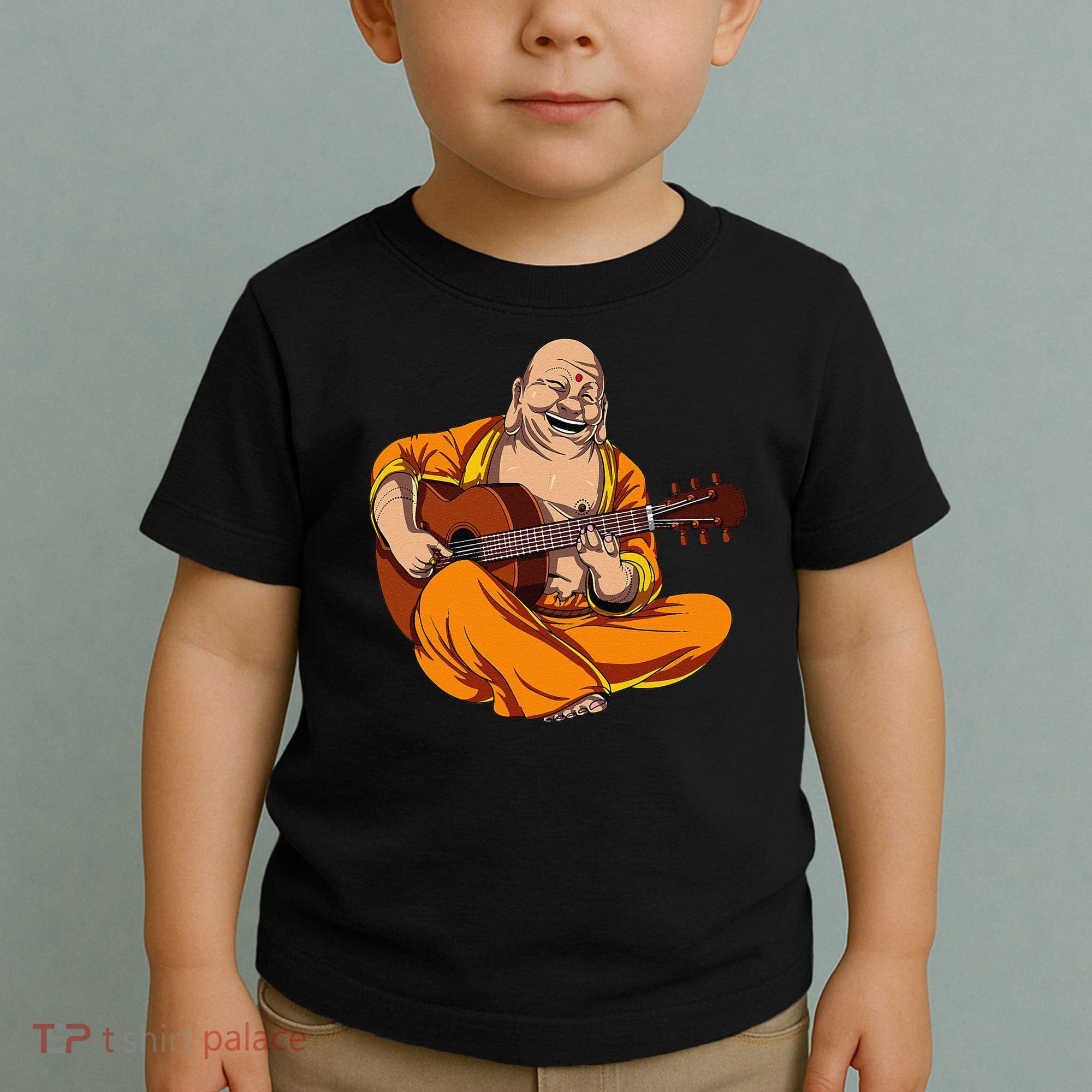 Buddha Playing Guitar Zen Yoga Meditation Funny Namaste Toddler T-Shirt