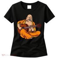 Buddha Playing Guitar Zen Yoga Meditation Funny Namaste Women's T-Shirt thumb 0