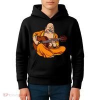 Buddha Playing Guitar Zen Yoga Meditation Funny Namaste Kids Hoodie thumb 4