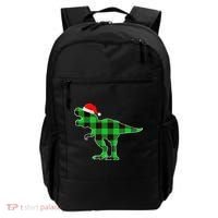 Buffalo Plaid Green Dinosaur T Rex Funny Christmas Boys Backpack thumb 0