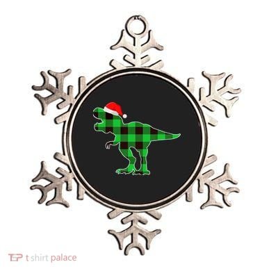Buffalo Plaid Green Dinosaur T Rex Funny Christmas Boys Ornament