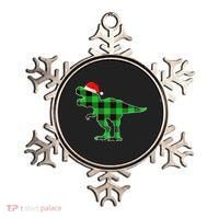 Buffalo Plaid Green Dinosaur T Rex Funny Christmas Boys Ornament thumb 0