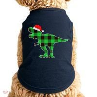Buffalo Plaid Green Dinosaur T Rex Funny Christmas Boys Doggie Tank thumb 0