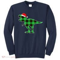 Buffalo Plaid Green Dinosaur T Rex Funny Christmas Boys Sweatshirt thumb 0