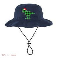 Buffalo Plaid Green Dinosaur T Rex Funny Christmas Boys Bucket Hat thumb 0
