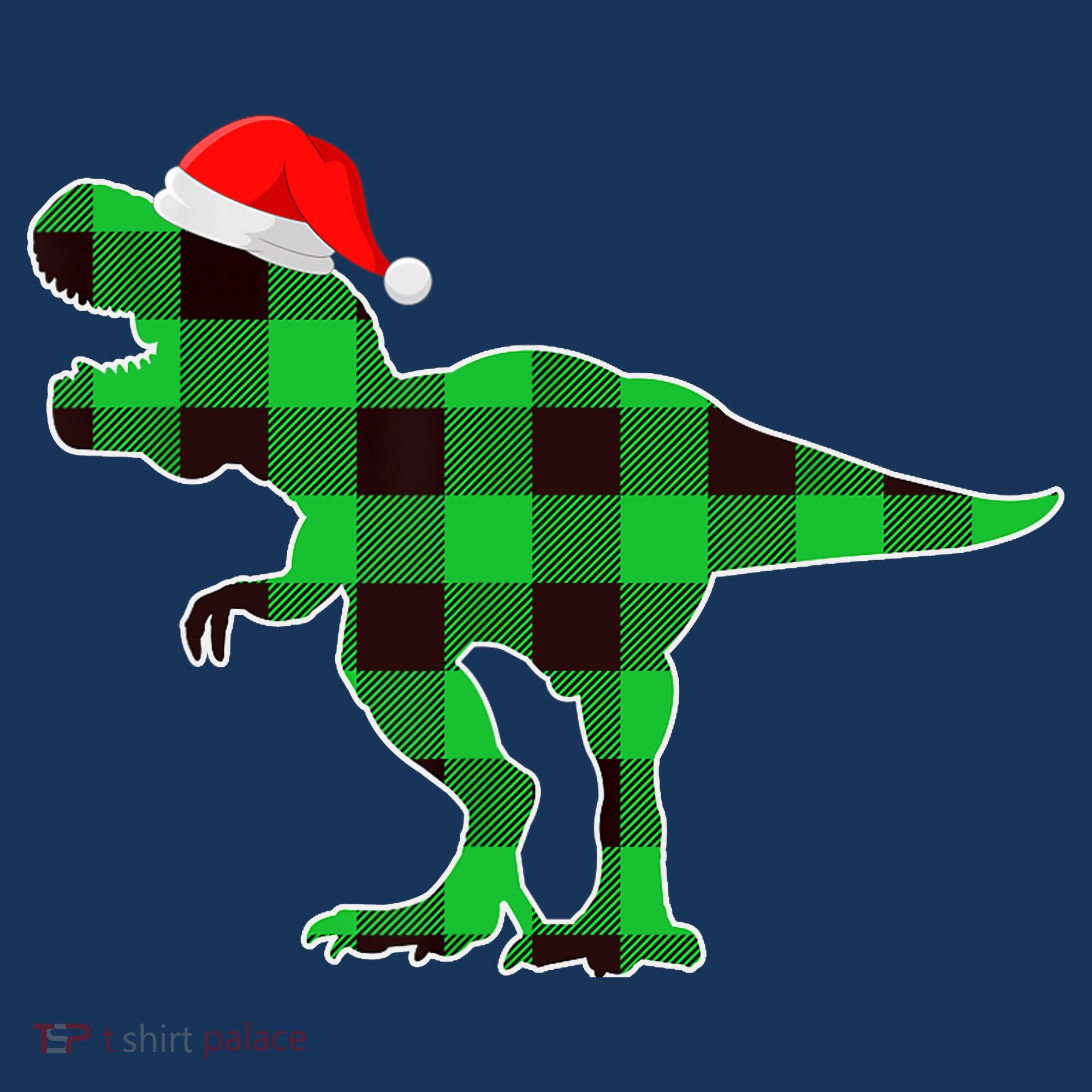 Buffalo Plaid Green Dinosaur T Rex Funny Christmas Boys Women's Hoodie