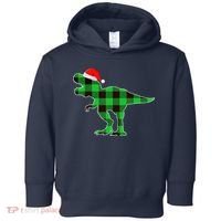 Buffalo Plaid Green Dinosaur T Rex Funny Christmas Boys Toddler Hoodie thumb 0