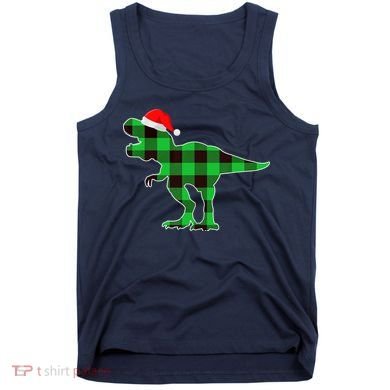 Buffalo Plaid Green Dinosaur T Rex Funny Christmas Boys Tank Top
