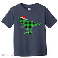 Buffalo Plaid Green Dinosaur T Rex Funny Christmas Boys Toddler T-Shirt thumb 0