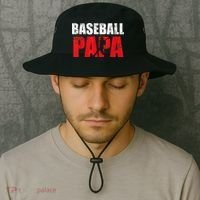 Baseball Papa Grandpa Fans Gift Bucket Hat thumb 2
