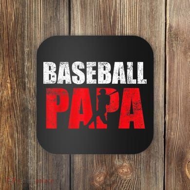 Baseball Papa Grandpa Fans Gift Coaster