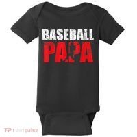 Baseball Papa Grandpa Fans Gift Baby Bodysuit thumb 0