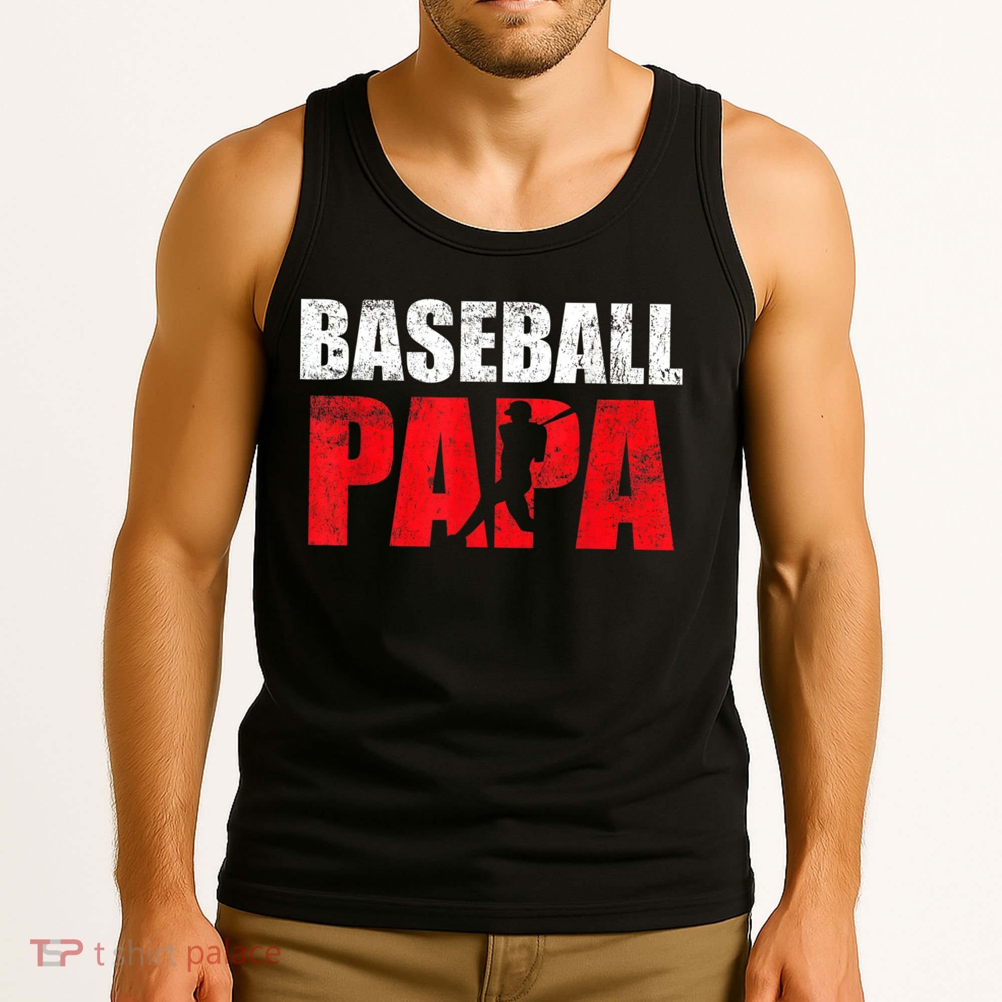 Baseball Papa Grandpa Fans Gift Tank Top