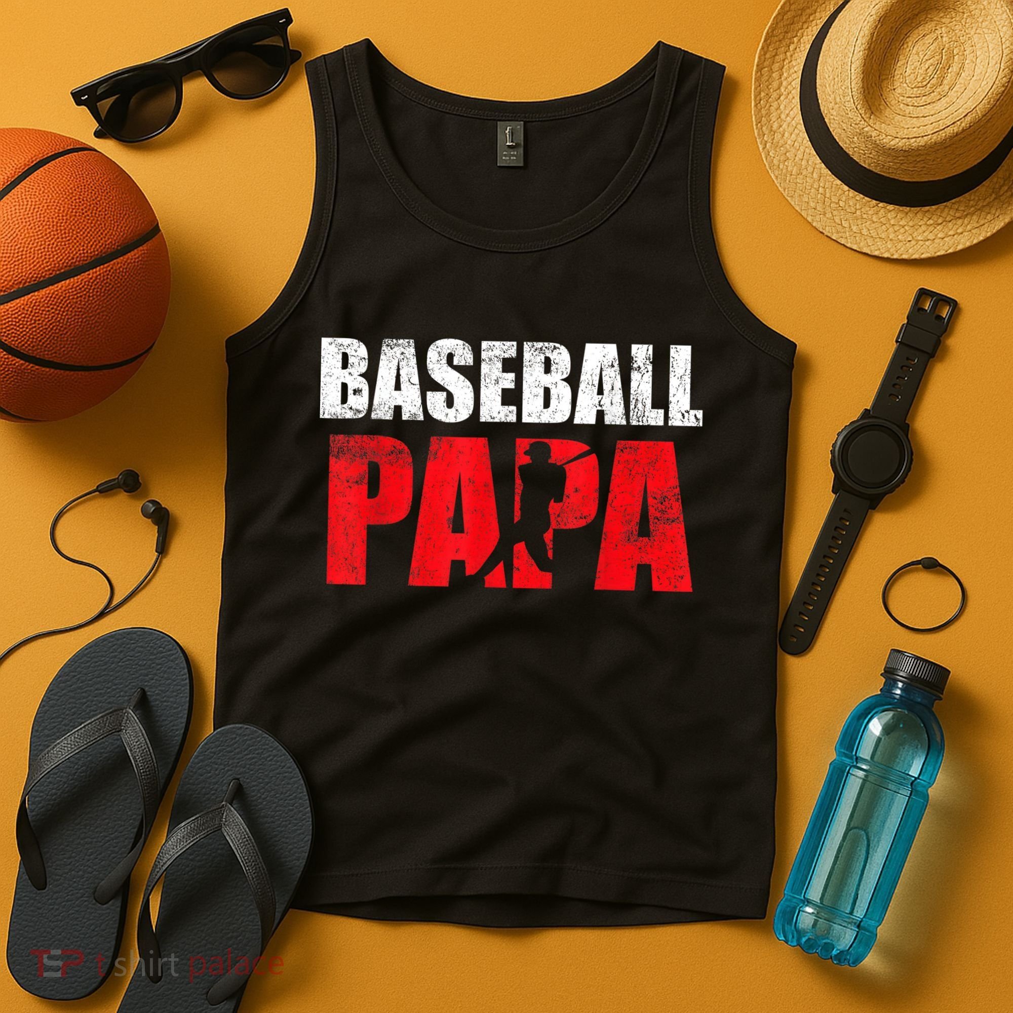 Baseball Papa Grandpa Fans Gift Tank Top