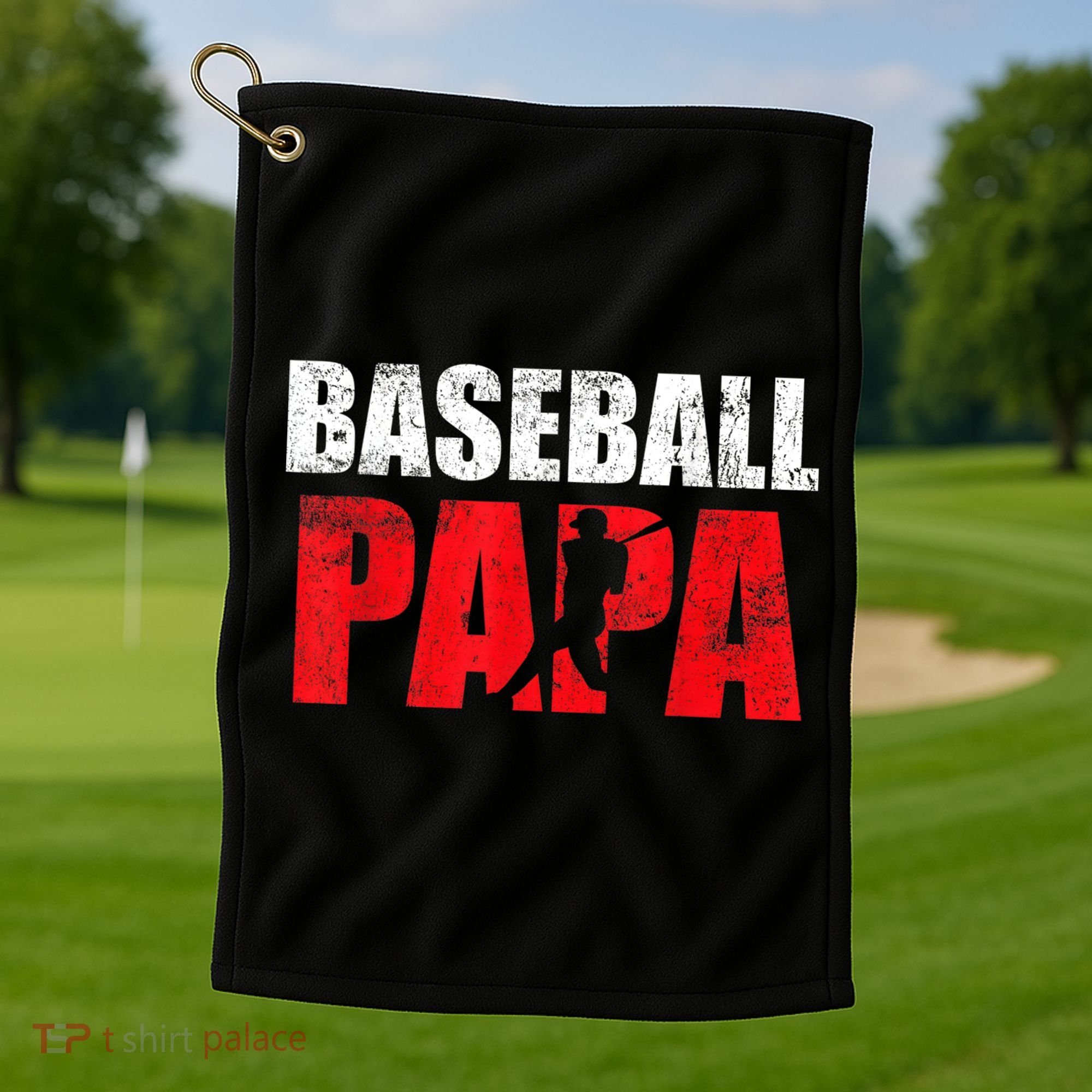 Baseball Papa Grandpa Fans Gift Golf Towel