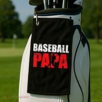 Baseball Papa Grandpa Fans Gift Golf Towel thumb 2