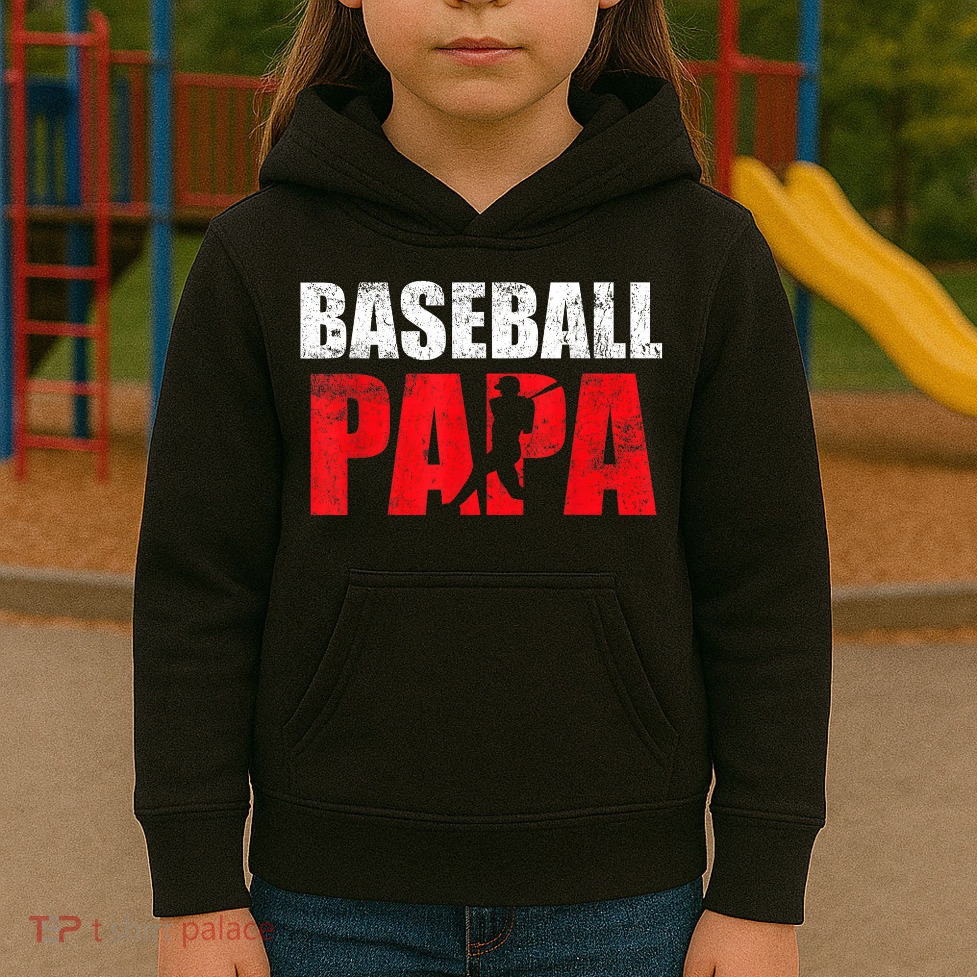 Baseball Papa Grandpa Fans Gift Kids Hoodie
