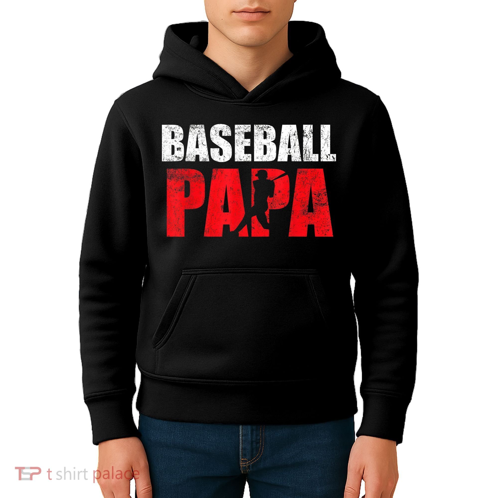 Baseball Papa Grandpa Fans Gift Kids Hoodie
