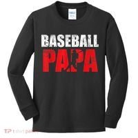 Baseball Papa Grandpa Fans Gift Kids Long Sleeve Shirt thumb 0