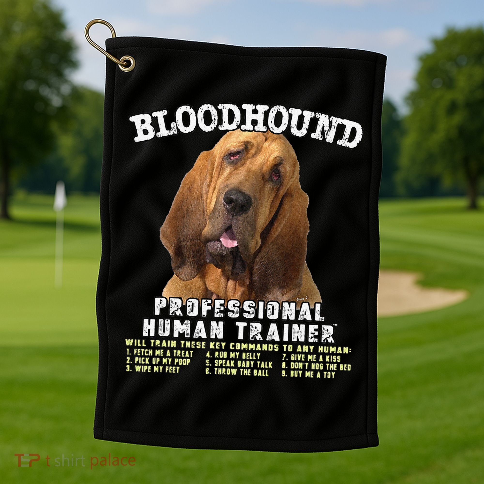 Bloodhound Professional Human Trainer Cute Dog Golf Towel