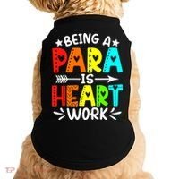 Being Para Heart Work Paraprofessional Back To School Doggie Tank thumb 0