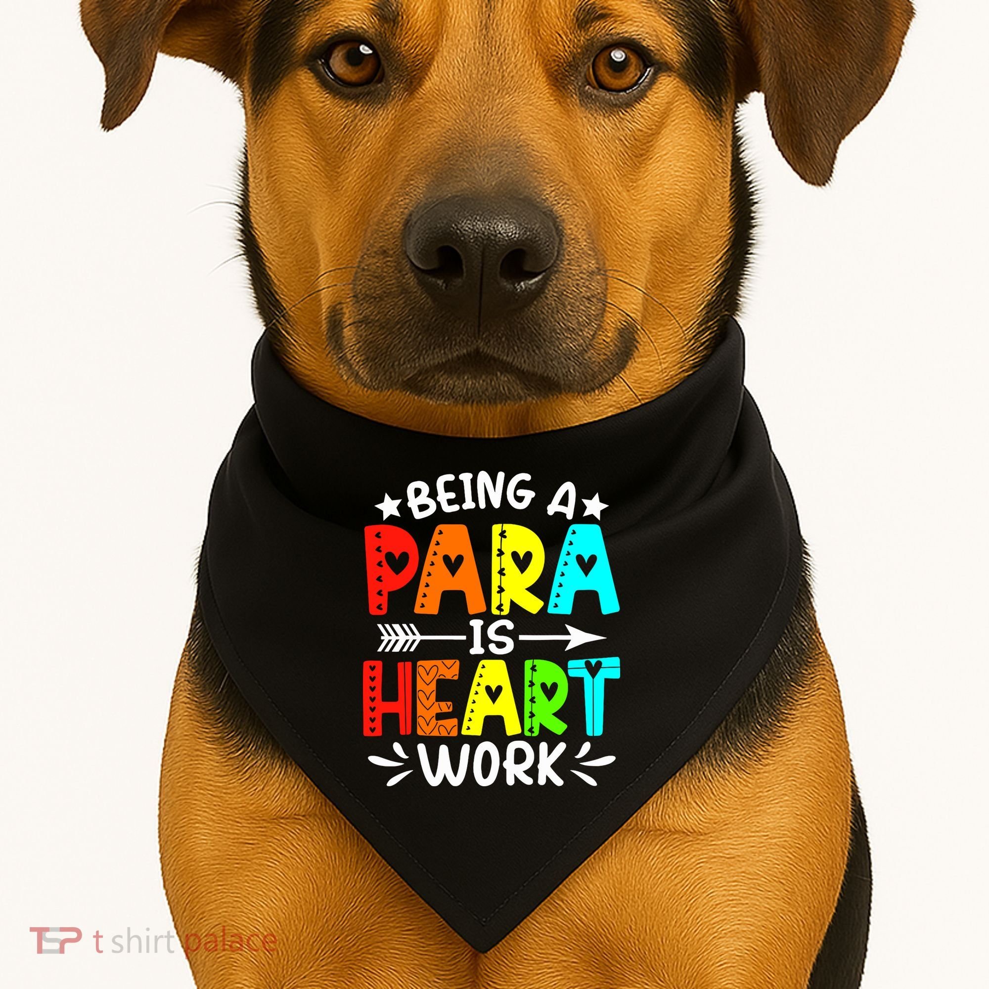 Being Para Heart Work Paraprofessional Back To School USA-Made Doggie Bandana