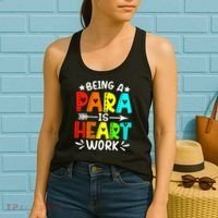 Being Para Heart Work Paraprofessional Back To School Women's Tank Top thumb 2