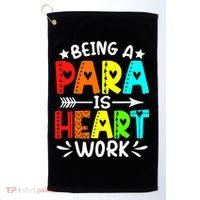 Being Para Heart Work Paraprofessional Back To School Golf Towel thumb 0