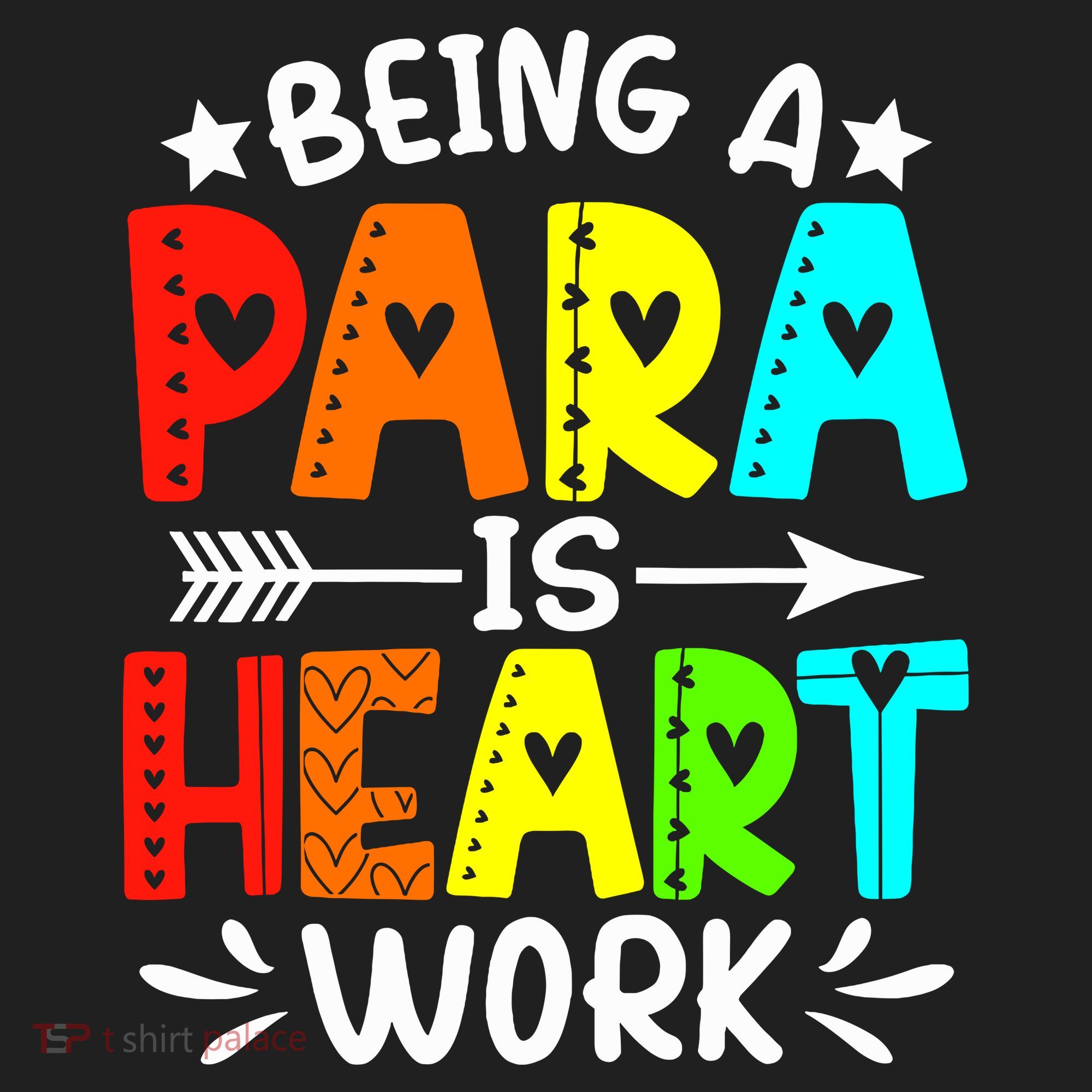 Being Para Heart Work Paraprofessional Back To School Golf Towel