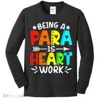 Being Para Heart Work Paraprofessional Back To School Kids Long Sleeve Shirt thumb 0