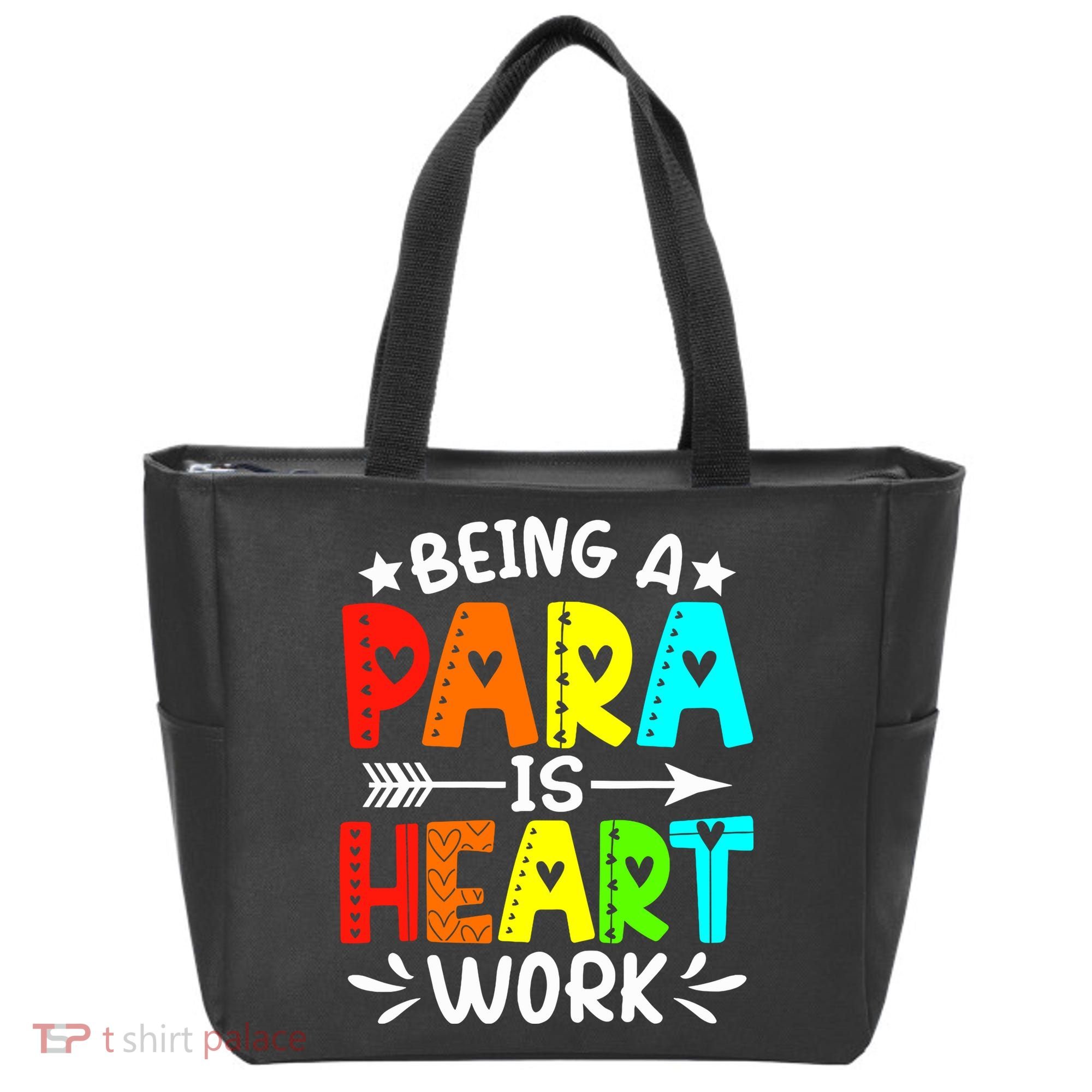 Being Para Heart Work Paraprofessional Back To School Tote Bag