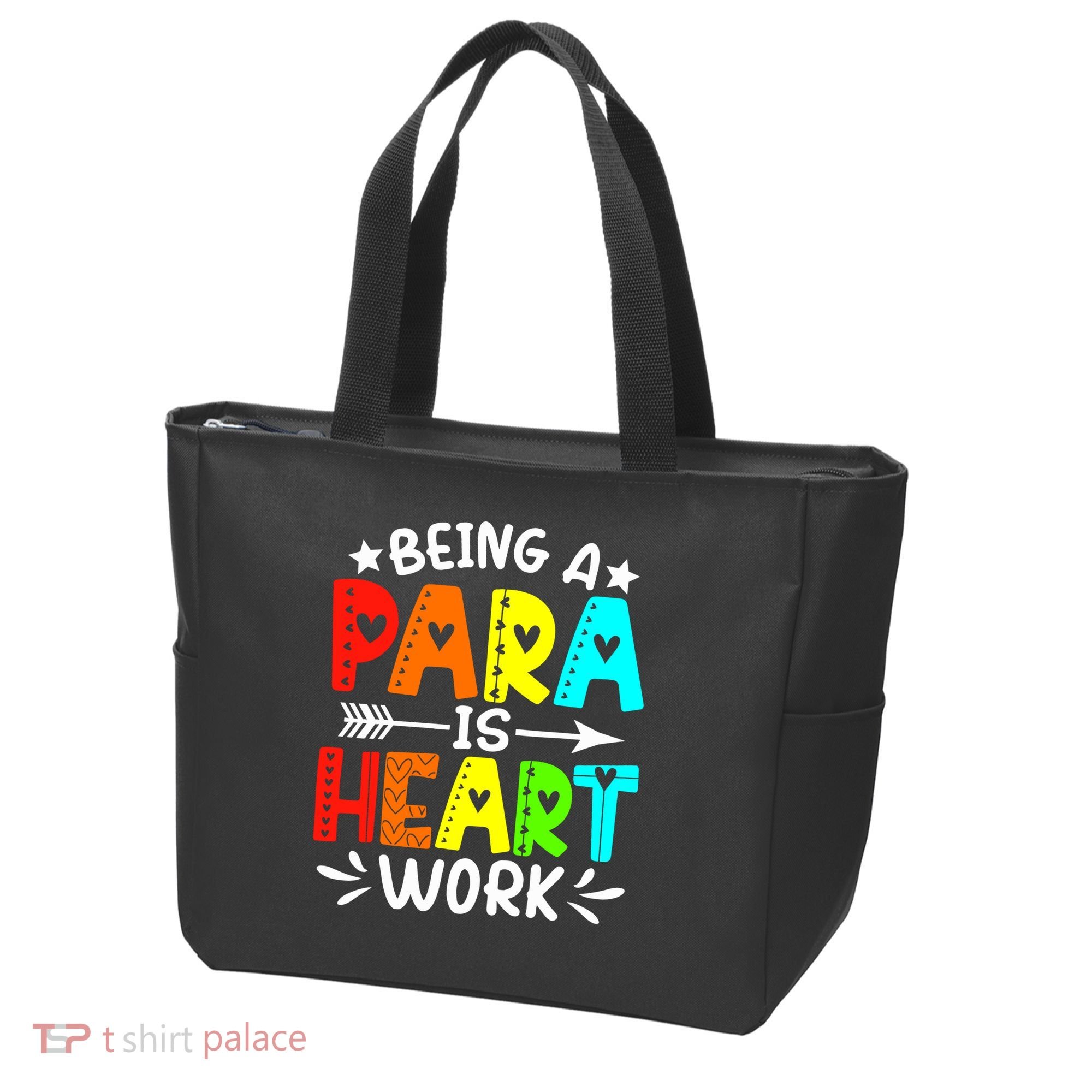 Being Para Heart Work Paraprofessional Back To School Tote Bag