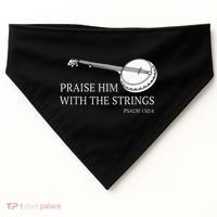 Banjo Praise Him With The Strings Bluegrass Guitar USA-Made Doggie Bandana thumb 0