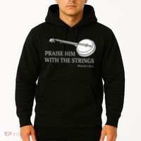 Banjo Praise Him With The Strings Bluegrass Guitar Hoodie thumb 2