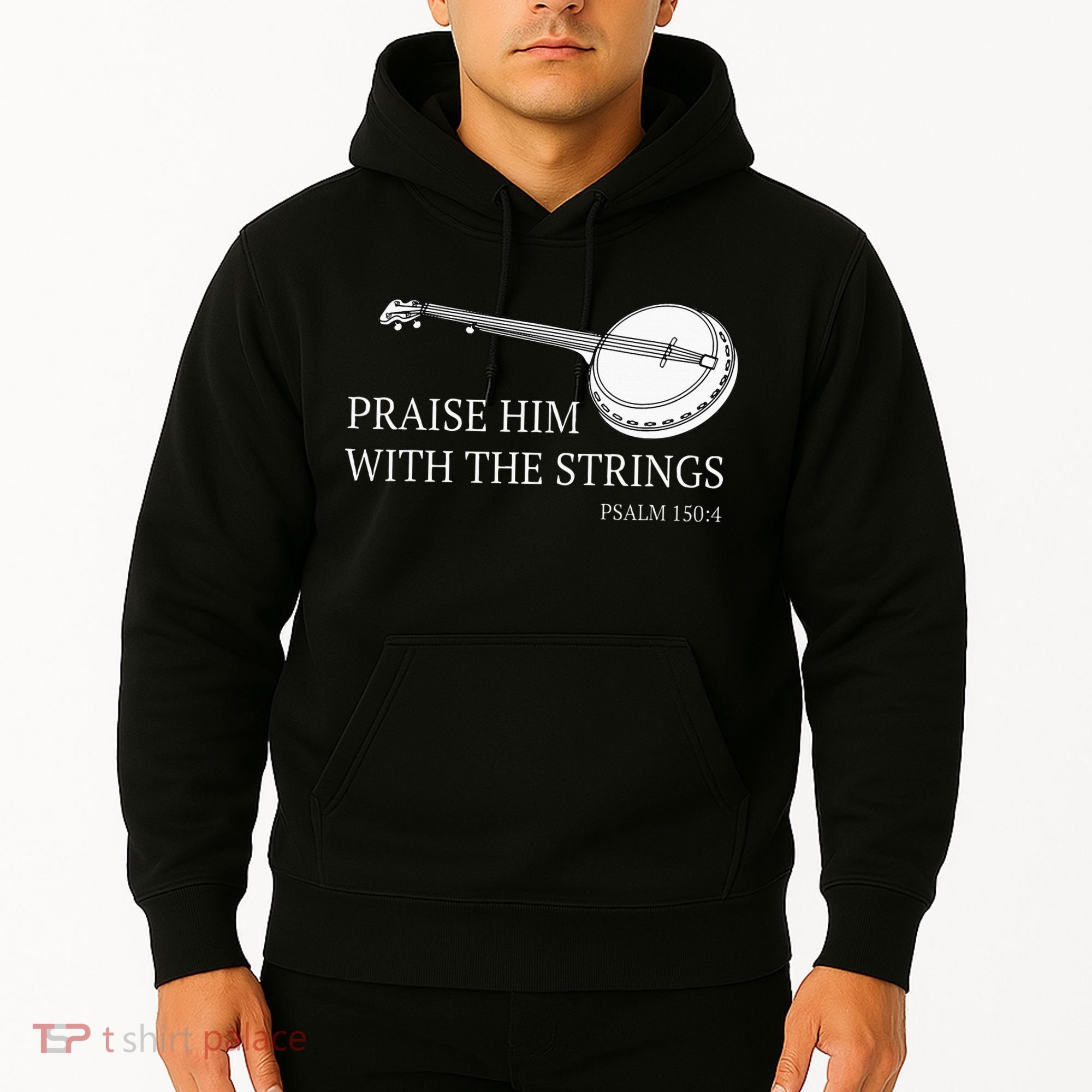 Banjo Praise Him With The Strings Bluegrass Guitar Hoodie