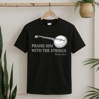 Banjo Praise Him With The Strings Bluegrass Guitar T-Shirt thumb 2