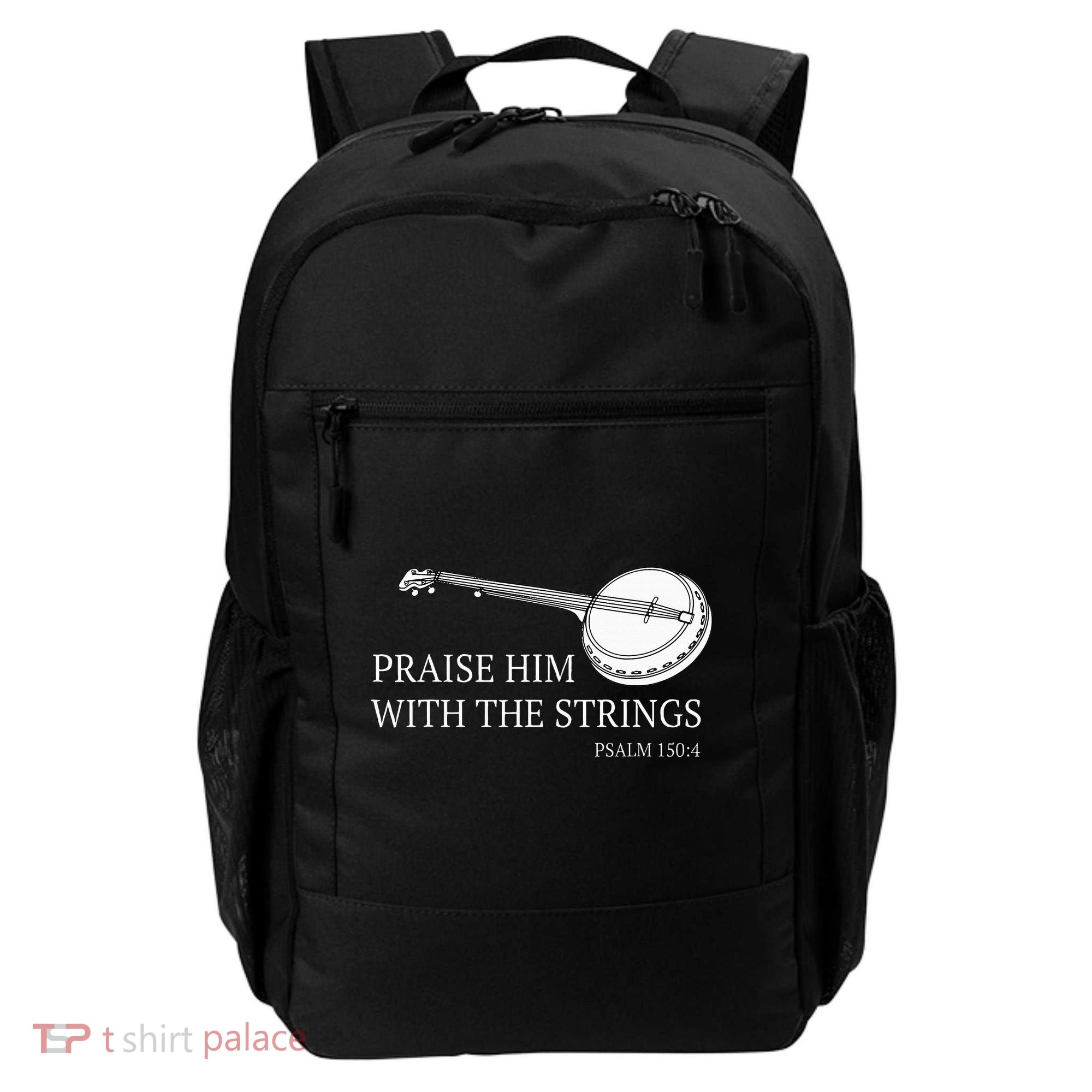 Banjo Praise Him With The Strings Bluegrass Guitar Backpack